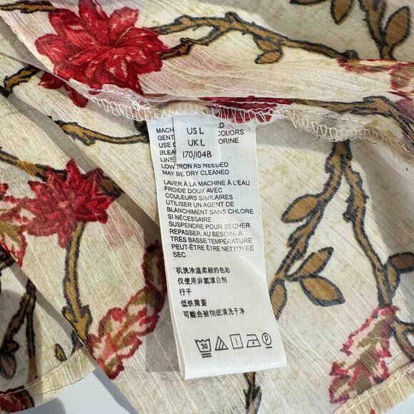 Free People Keeping Up With Kara Floral Ruffled Hem Bohemian Dress Cottagecore L - Picture 10 of 12